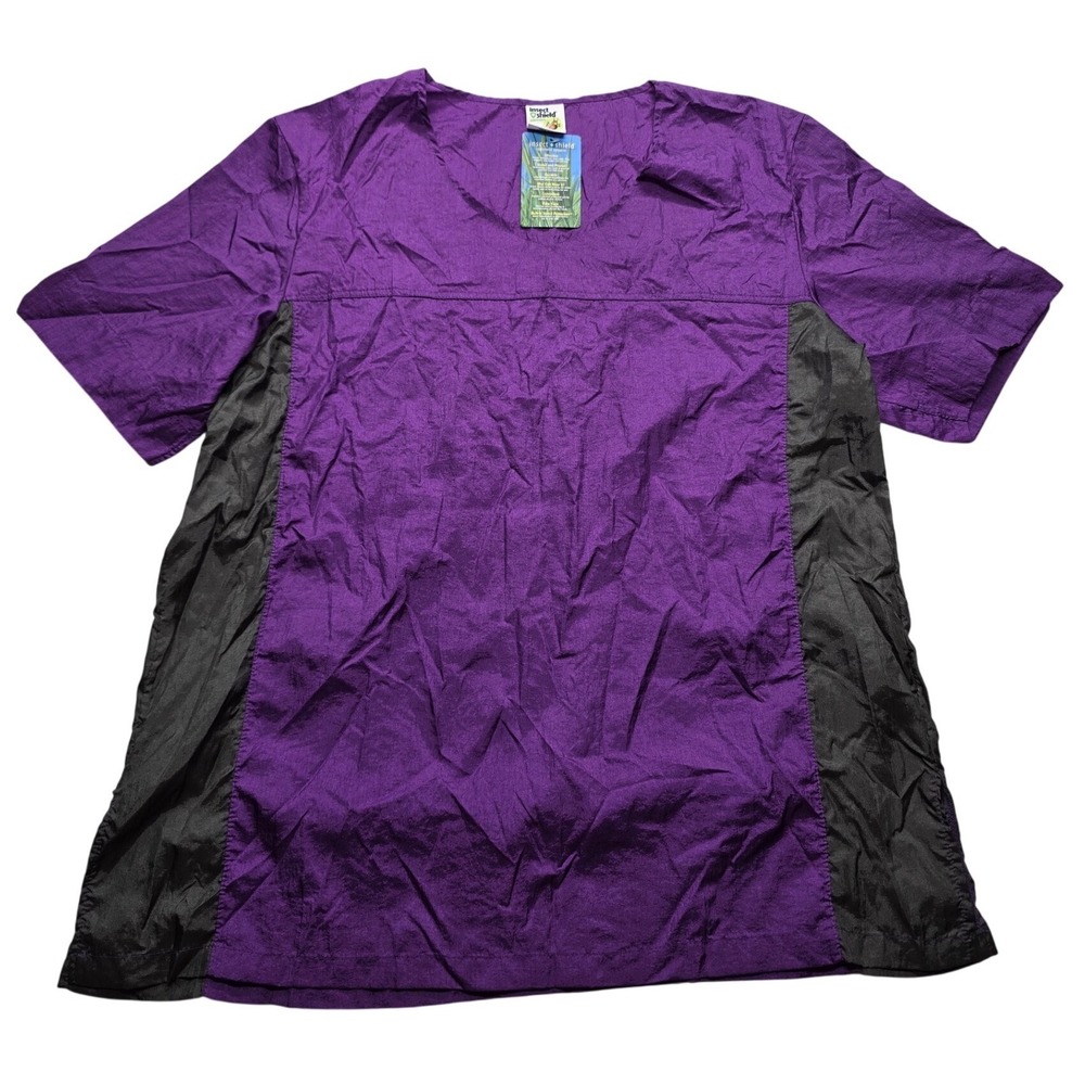 Insect Shield Repellent Apparel Top Purple‎ Black Gorpcore Hiking Womens 1X NWT